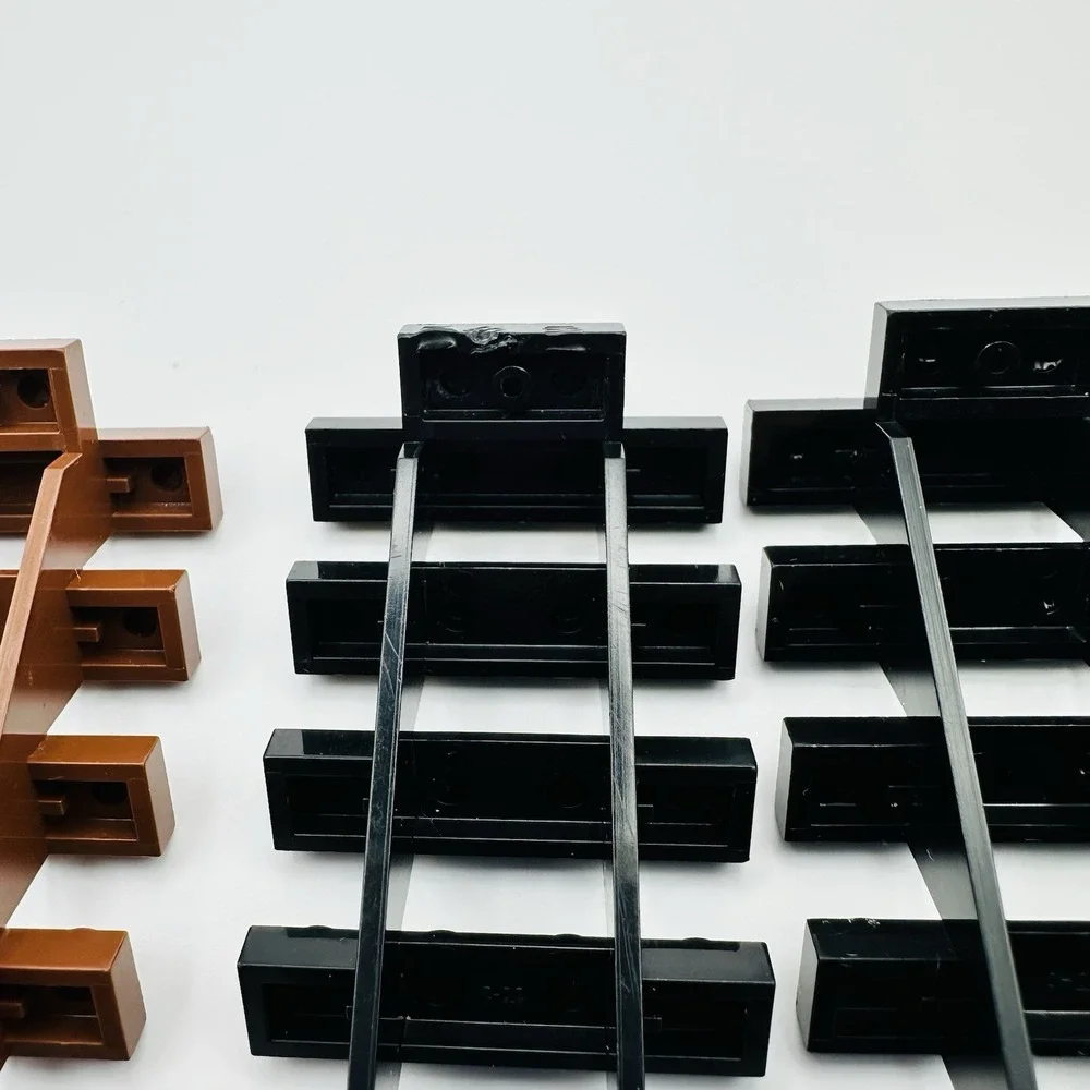 Lego Lot of 2 Brown & 2 Black Steps Stairs 30134 7x4x6 Straight Open Pre-owned‎